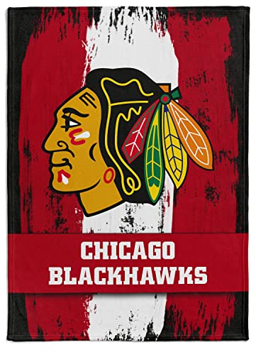 NHL Kuscheldecke Chicago Blackhawks Decke Fleece Throw Brush Blanket 150x200cm