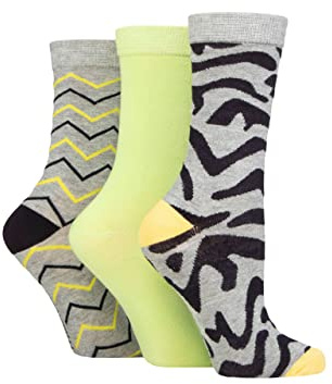 SockShop Wildfeet Ladies Bamboo Socks -Patterned Fun and Colourful Soft Breathable Socks Multipack of 3 Pairs