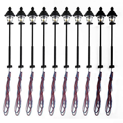 HpLive 10 stücke Led Modell Lampe, 1:160 Modelleisenbahn Led Laterne Laternen Straßenlaternen 47mm