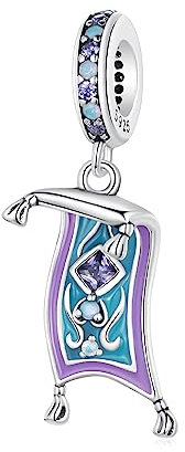 NINGAN 925 Sterling Silber magischer Teppich-Anhänger Drip Glaze Opal Anhänger geeignet für Damen Armband Halskette