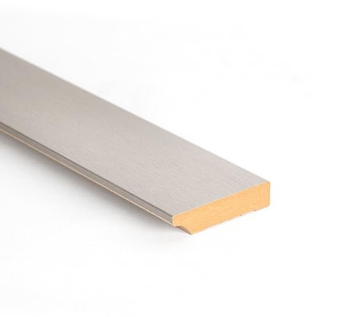 Bildershop-24 6er Set Fußleiste/Sockelleiste für Wandpaneele Dekowa in Edelstahl 230 x 8 x 1,8 cm