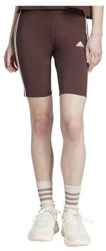 adidas Damen Essentials 3-Stripes Bike Shorts, shadow brown, XS