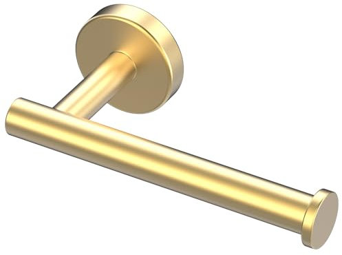 ONLYQIQIU Toilet Roll Holder Toilet Paper Holder with Screws and Installation Tools Brass Toilet Roll Holder for Bathroom and Kitchen SUS304 Stainless Steel Waterproof Round Wall Mounted Gold