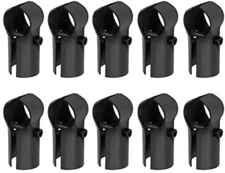 Loufy T-Rohrschelle, Verbindungsstück, Kettenglied, Zaunklemme, Edelstahl 201, schwarz, T-Stück, Endschienen, Stärke 1,7 mm, 10 Stück, einfache Installation