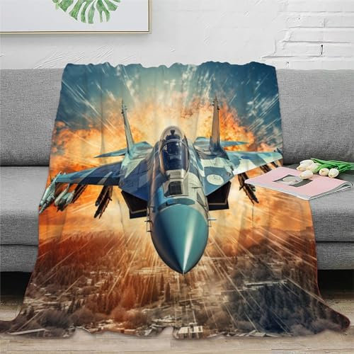 Kampfjet Flugzeug Bedruckte Weiche Wolldecke, Matratze, Sofa, Reiseautositz, Warme Decke Für Die Inneneinrichtung Kinder Erwachsene 60x80inch(150x200cm)