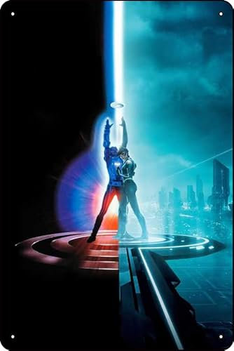 TRON Collection Metallschild, Geschenke, Wanddekoration, lustige Blechschilder, Wandkunst, Poster, Drucke für Zuhause, Zimmer, Küche, Bar, Büro usw., 20,3 x 30,5 cm