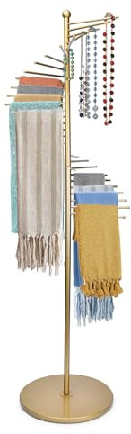 Scarf Rack Freestanding Metal Scarf Display Stand Spiral Hijab Organizer