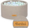 Flumi Personalisierte Bällebad Baby ab 1 Jahr - Bällepool Kinder 90x40cm mit 200 Bällebad Bälle ∅ 7cm in EU hergestellt - Oeko-TEX und CE-Zertifiziert - (grau Teddy)