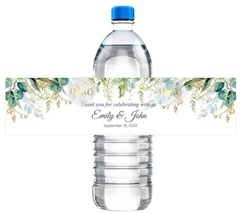 Étiquettes De Bouteille D'Eau Personnalisées - Imprimé Floral Coloré Avec Image De Texte Autocollants De Bouteille Personnalisés Étiquette De Bouteille Étanche Pour Les Mariages Baby Shower