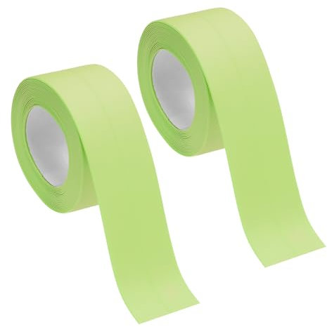 sourcing map 2 rollos de cinta selladora de calafateo verde impermeable autoadhesiva de 1.5 pulgadas x 10.5 pies, tira de sellado de calafateo de tina para encimera de cocina, fregadero y protector de