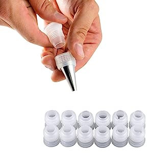 Small Piping Coupler for Bags,Standard Piping Nozzle Couplers Attach to Small Decorating & Filling Tips,12 Pcs