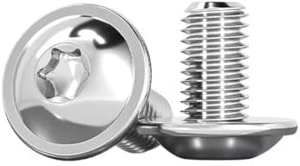 Drenky Viti Testa Bombata 20 Pezzi, M4 Testa Bombata Torx Con Flangia M4x10mm ISO 7380-2 Bulloni Acciaio Inox A2 V2A Per Macchine, Completamente Filettate
