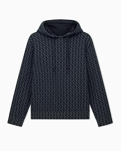 Armani Exchange Herren Essential, All Over Logo Hooded Sweatshirt (1er Pack)