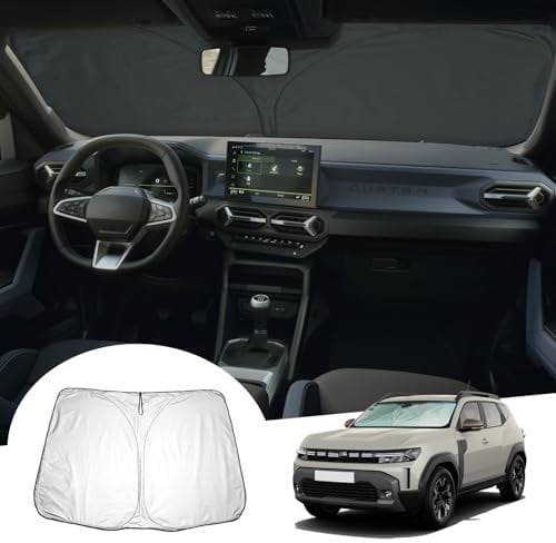GAFAT New Dacia Duster 3 2024 2025 Sunshade, Sun Protection Front Windscreen Indoor, Duster III 2024 Parasol Sun Visor Cooling, UV Protection, Dacia Duster 3 Accessories