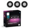 Philips Hue White & Color Ambiance Xamento Einbauspots 3er Pack (1.050 lm), dimmbare Badezimmerlampen mit 16 Mio. Farben, smarte Lichtsteuerung über Sprache und App, schwarz, neue Generation