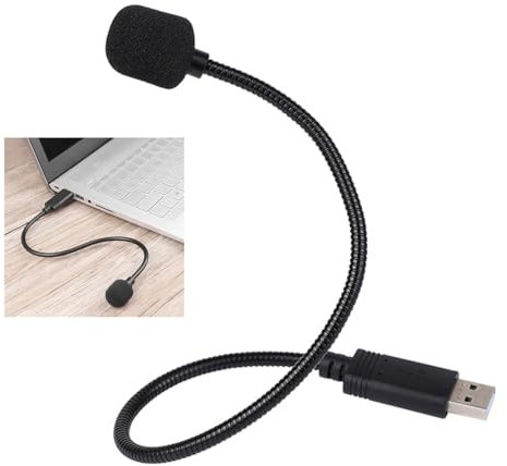 Mini Microfono USB, Mini Microfono a Spina, 360° Condensatore Omnidirezionale Microfono, Mini Microfono Portatile, con Collo di Cigno Regolabile, Piccolo Microfono Cablato per Computer, Registrazione