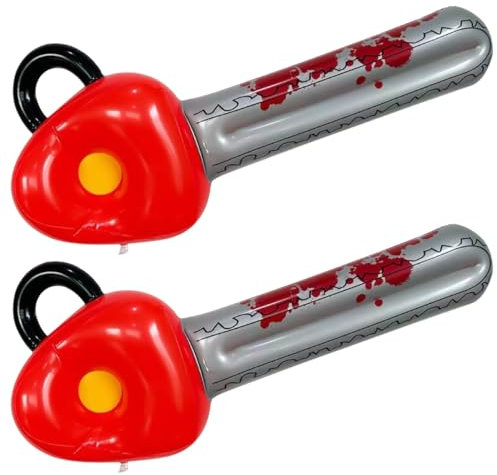 2 piezas,Juguetes inflables para niños,Simulación de motosierra inflable,Juguete inflable de la sierra del partido de Halloween Decoración Accesorios Juguetes