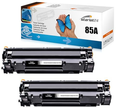 Starlet24 2X 85A Toner Kompatibel für HP 85A CE285A Schwarz Toner für Laserjet Pro P1102W P1109W P1102 P1100 M1132MFP M1212NF M1217NFW M1132 M1130 M1212 M1136 M1210 M1210MFP M1134MFP