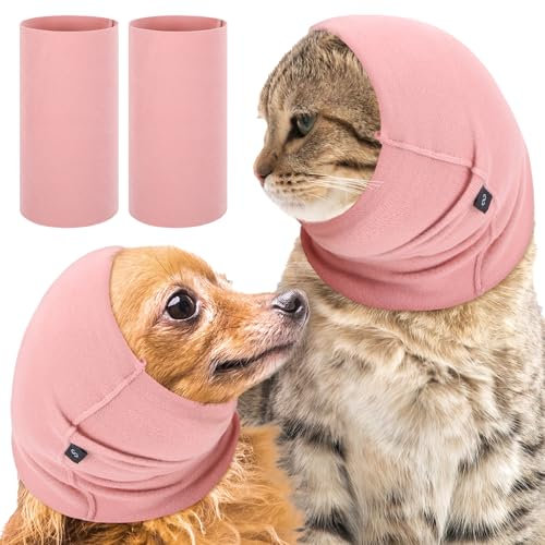 Wanmu Lot de 2 cache-oreilles silencieuses pour chiens et chats, couvre-oreilles de chien, aide apaisante pour soulager l'anxiété, bande apaisante originale pour chiens et chats, toilettage des
