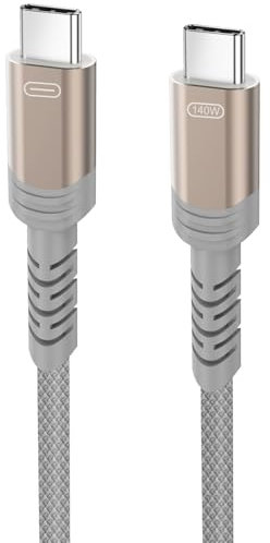 Ubluker Cable USB C a USB C 1,5m, 140W 100W 60W Cable USB Tipo C Nailon Trenzado PD3.1 3.0 20V 5A Soporte Datos Cargador Rápido Audio para iPhone16 15 Pro Max Galaxy S24 Pixel9 iPad Pro MacBook