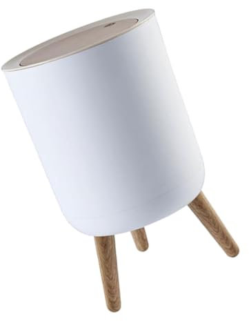 KOMBIUDA 1pc Küche Mülleimer Presse Deckel Mülleimer Hohe Füße Asche-bin Mit Holzmaserung Abdeckung Für Hause