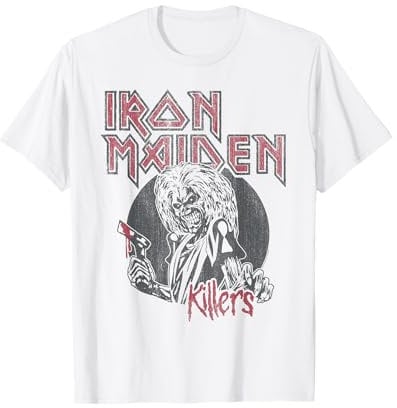 Iron Maiden - Vintage Beast Circle White T-Shirt