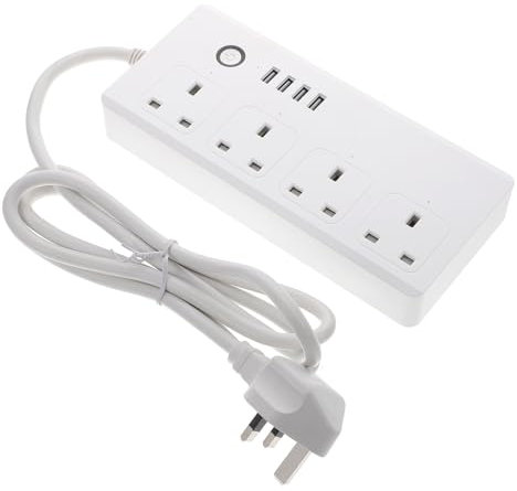 Operitacx Smart Zigbee Power Strip with USB Ports UK Plug Compact and Portable Socket for Home Office and College Use Durable Material Convenient Charging for Devices