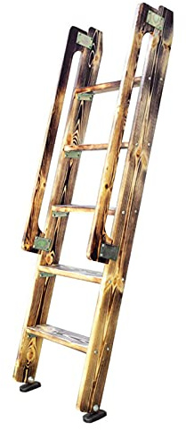 Loft Ladders with Grab Handle & Mounting Brackets, Wood Vintage Twin Bunk Bed Ladder for RV Dorms Library Children Room, 49/59 Inch (Size : 1.25m/4.1ft Tall)