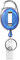 Porte-badge enrouleur bleu avec mousqueton, clip et anneau porte-clé pour porte-carte, porte-badge, clés, mousqueton porte-clé avec clip de ceinture