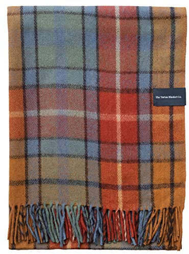 The Tartan Blanket Co. Recycelte Wolldecke Schoßgröße Schottenmuster - Buchanan Antique (72cm x 165cm)