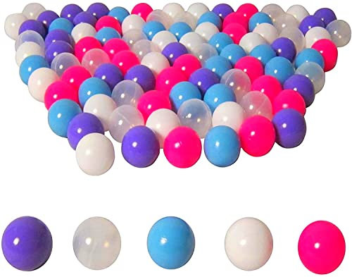 koenig-tom 100 Stück Bälle 6cm Bällchenbad, Bällebad Bälle, Baby Bälle, Plastebälle ohne gefährliche Weichmacher, Girl Mix, Kindergarten & Gewerbequalität