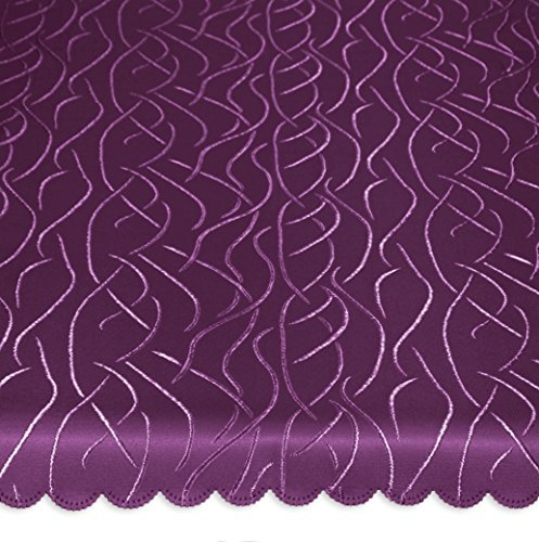Unbekannt Tischdecke oval 135x180 cm Tafeltuch Struktur damast Streifen bügelfrei fleckenabweisend #1367 (lila)