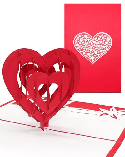 Cologne Cards | 3D Valentinskarte mit Umschlag – Pop Up Karte Valentinstag
