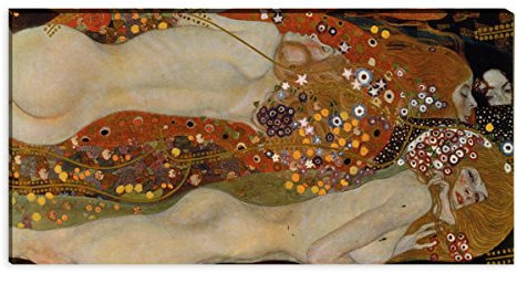 Wandkings Leinwandbilder von Gustav Klimt - Wähle ein Motiv & Größe: Wasserschlangen II - 80 x 40 cm