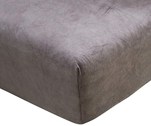 G Bettwarenshop Nicky Velours Spannbettlaken Graphit, 90 x 190-100 x 200 cm