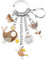BONSNY Émail Alliage de Zinc Mignon Oiseaux Fleur Papillon Porte-Clés Bijoux pour Sac À Main des Femmes Clés de Voiture Accessoires Porte-Monnaie (Marron)