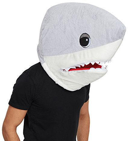 Bristol Novelty BM558 Hai Maske, Silber/Weiß, Unisex – Erwachsene, Einheitsgröße