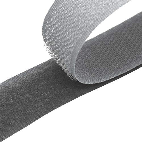 4m Klettband zum Nähen 20mm Flausch- & Hakenband 50 Farben Klettverschluss, Größe:20mm, Gurtband:134 taubengrau