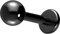 PIERCINGLINE Labret Stecker Chirurgenstahl Piercing Lippe Nase Ohrpiercing Schwarz 4 x 1,2 x 9 mm