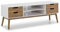 VS Venta-stock Mueble TV Java 1 Puerta y 2 cajones Blanco/Cera, Madera de Pino, 140 cm Ancho, 40 cm Profundo y 52 cm Alto
