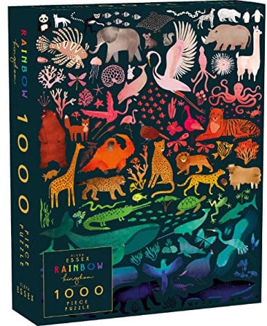 Elena Essex Puzzles for Adults - Rainbow Kingdom Age 14+ | 1000 Piece Puzzle | Jigsaw Puzzles 1000 pieces | Pride Rainbow Animal Gradient Puzzle | Adult Puzzles Size 20 x 28 inches