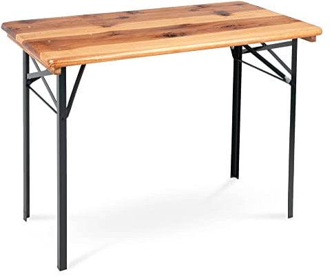 Stagecaptain BBT-117 Hirschgarten Table de Jardin 117 cm - Table de Brasserie Robuste et Courte (117 cm de Long) - Surface laquée - Pliable - Facile à Ranger et à Transporter