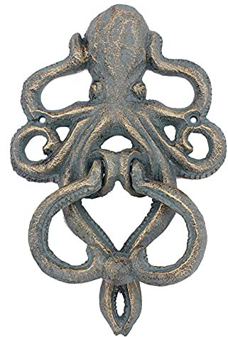 Lqdp Türklopfer Crusu Style Türklopfer,Gusseisen Klopfer mit Octopus Avatar für seltsames Spiel We Outdoor Running Group