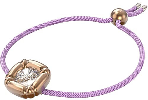 Swarovski Dulcis Armband, Violettes Kordel-Armband mit Rosé Vergoldetem Anhänger und Kristall
