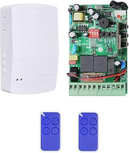 Scheda Centralina per Serranda Tapparelle 220V Scheda Motore Universale con Ricevitore Radio 433.92 MHz con Uscita per Selettore Esterno Fotocellule Lampeggiante compreso 2 Telecomandi