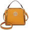 Miss Lulu Umhängetasche Damen Schultertasche Handtasche Crossbody Taschen Henkeltasche Mädchen PU Leder Top Griff Tasche(Gelb)