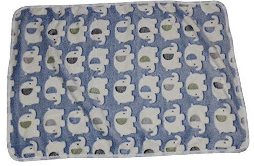 Pettimania Fleece Decke mit Elefanten-Motiv blau