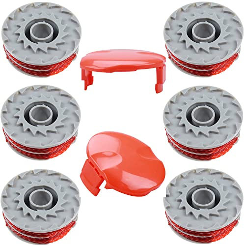 Bobine de fil de rechange pour Flymo FLY021 Coupe Bordure débroussailleuse compatible avec Contour 500 XT, Power Trim 500 XT, Mini Trim Contour XT, Mini Trim Auto ST/XT/Plus XT (6 + 2pcs)