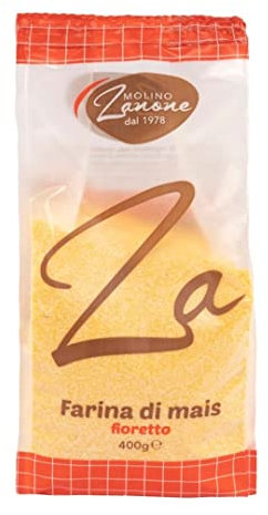 Molino Zanone Farina Di Mais Fioretto Grana Fine Ideale Per La Preparazione Di Una Polenta Morbida, Pane, Torte, Biscotti, Crespelle Ed Altre Ricette Dolci, 400g.