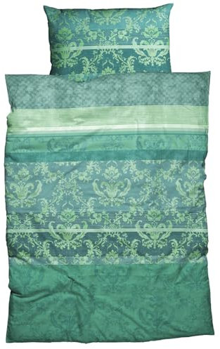 Casatex Bettwäsche Barock Biber smaragd Größe 155x220 cm (80x80 cm)